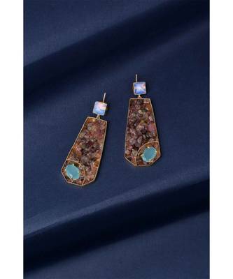 Teal Tourmaline Flair Earrings 4