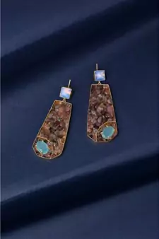 Teal Tourmaline Flair Earrings