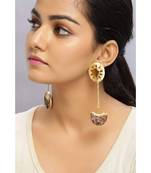 Earthly Beaded Crescent Earrings