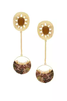 Earthly Beaded Crescent Earrings