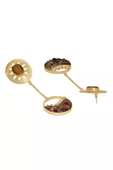 Earthly Beaded Crescent Earrings