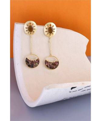 Earthly Beaded Crescent Earrings 4