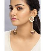 Beaded Crescent Blush Earrings