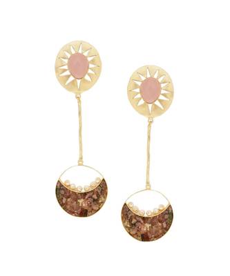 Beaded Crescent Blush Earrings 2
