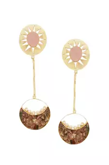 Beaded Crescent Blush Earrings
