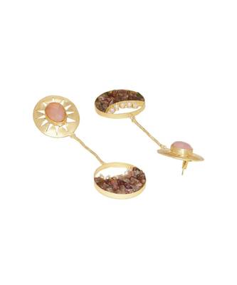 Beaded Crescent Blush Earrings 3