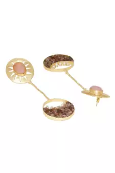 Beaded Crescent Blush Earrings