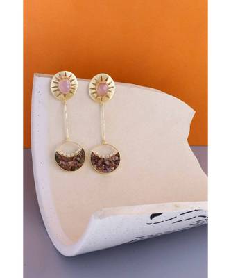 Beaded Crescent Blush Earrings 4