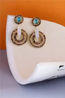 Tourmaline Milky Hoops Earrings