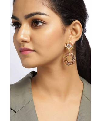 Clear Tourmaline Charm Earrings 1