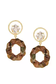 Clear Tourmaline Charm Earrings