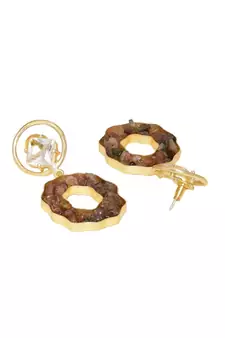 Clear Tourmaline Charm Earrings
