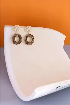 Clear Tourmaline Charm Earrings