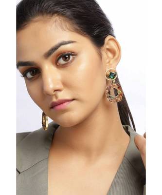 Tourmaline Fern Charm earrings 1