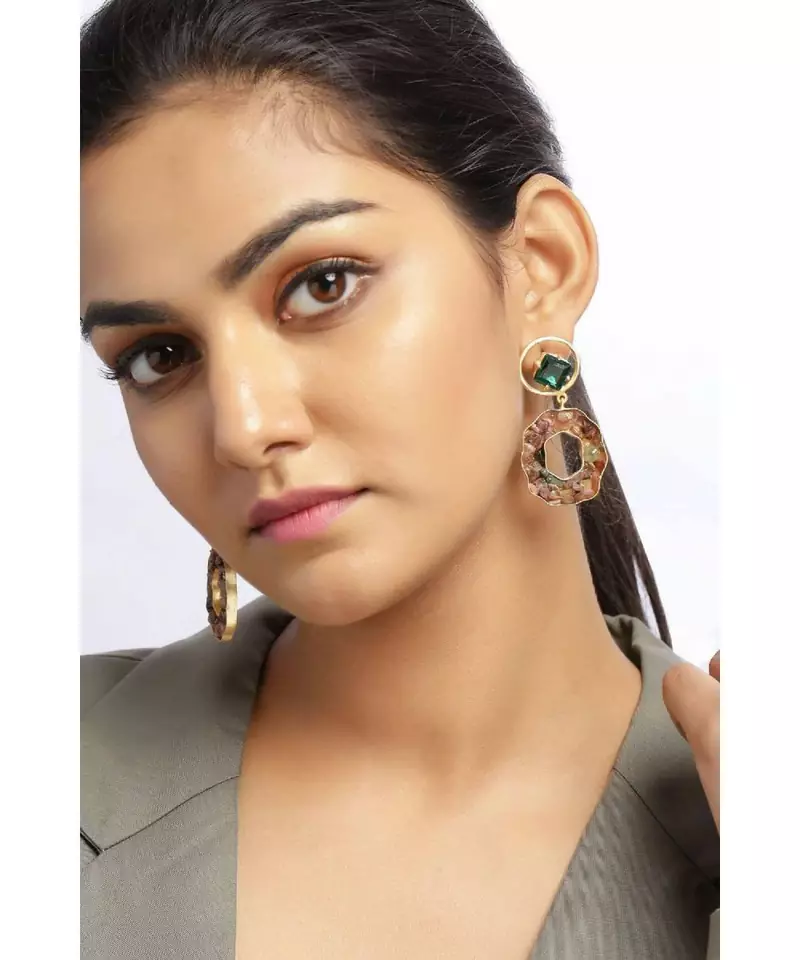 Tourmaline Fern Charm earrings