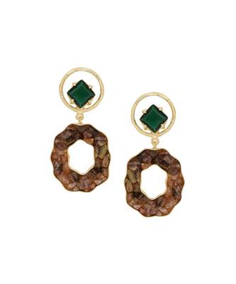 Tourmaline Fern Charm earrings 2
