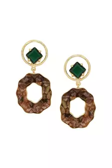 Tourmaline Fern Charm earrings