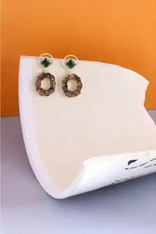 Tourmaline Fern Charm earrings