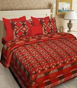 multicolour  printed cotton  double king size bed sheet with  pillow cover