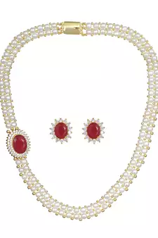 White pearl necklace-sets