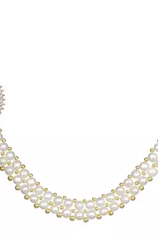 White pearl necklace-sets
