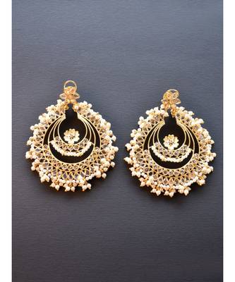 Gorgeous Pearl And Polki Chandbali 2