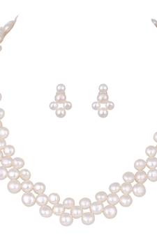 White pearl necklace-sets