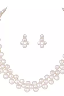 White pearl necklace-sets