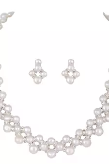 White pearl necklace-sets