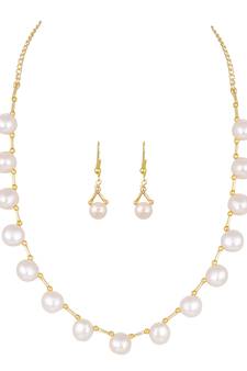 White pearl necklace-sets