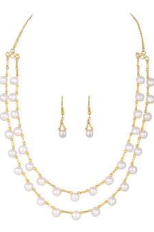White pearl necklace-sets