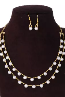 White pearl necklace-sets