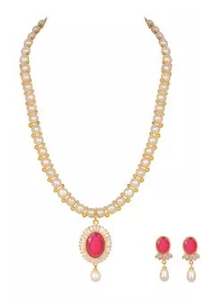 White pearl necklace-sets