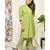 Green Plain Lace Kurta with Frill Pants