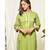 Green Plain Lace Kurta with Frill Pants