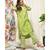 Green Plain Lace Kurta with Frill Pants