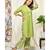 Green Plain Lace Kurta with Frill Pants