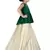 Kids Cotton Silk Green Top And White Lehenga Choli Set 