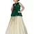 Kids Cotton Silk Green Top And White Lehenga Choli Set 