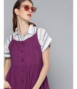 Purple Front Open Strappy Dress
