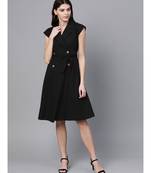 Black Trench Wrap Dress