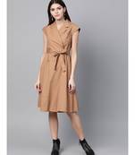 Brown Trench Wrap Dress