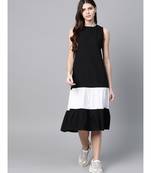 Black & White Sleeveless Tiered Dress