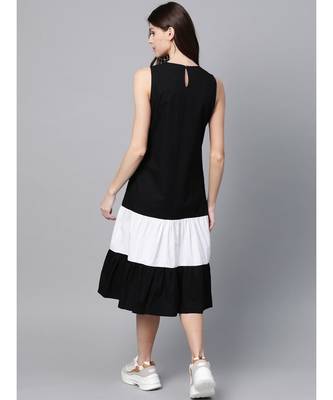 Black & White Sleeveless Tiered Dress 3