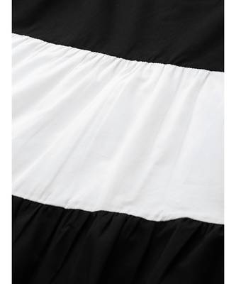 Black & White Sleeveless Tiered Dress 5