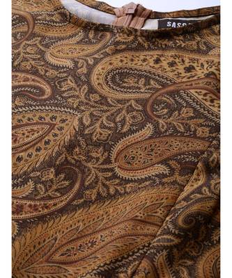 Brown Paisley Tiered Maxi 5