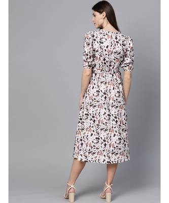Off White Leopard Belted Midi 4