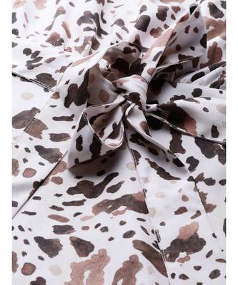 Off White Leopard Belted Midi 5