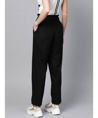 Black Front Button Tapered Pants 3