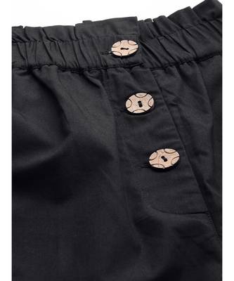 Black Front Button Tapered Pants 5